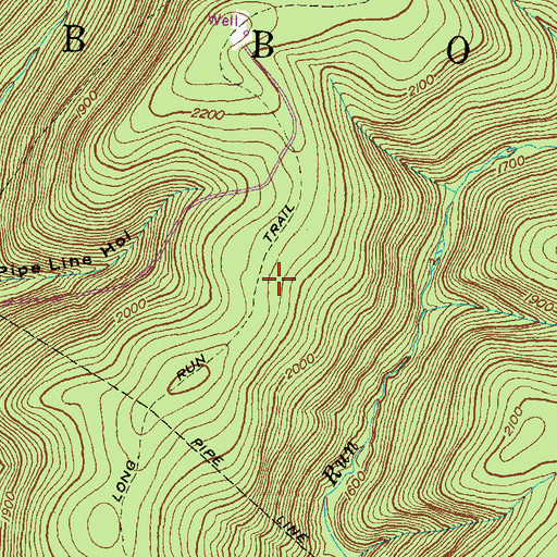 Topographic Map of Long Run Trail, PA