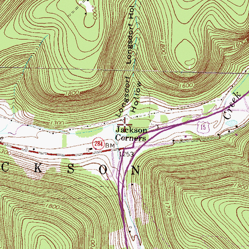 Topographic Map of Longsdorf Hollow, PA