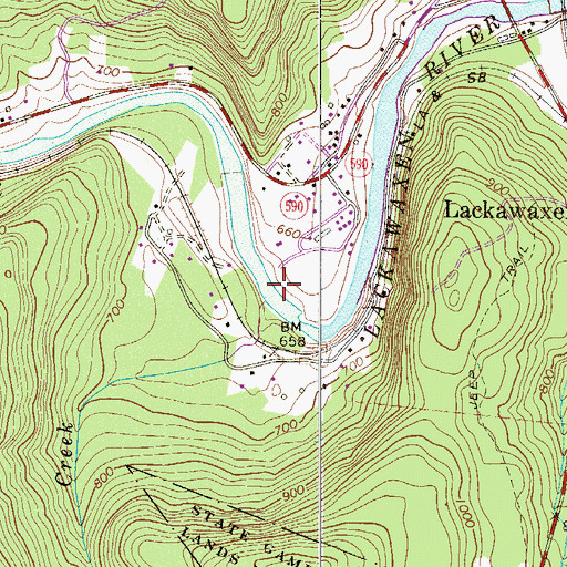 Topographic Map of Lords Creek, PA