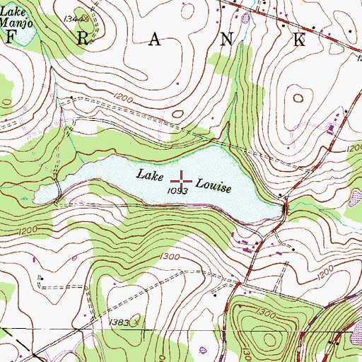 Topographic Map of Lake Louise, PA