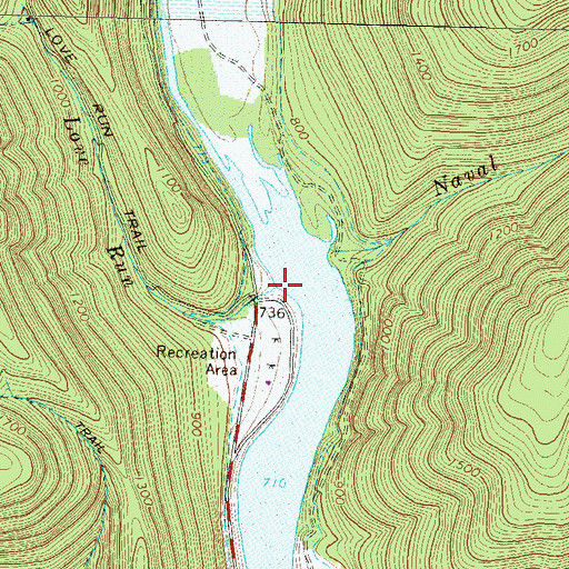 Topographic Map of Love Run, PA