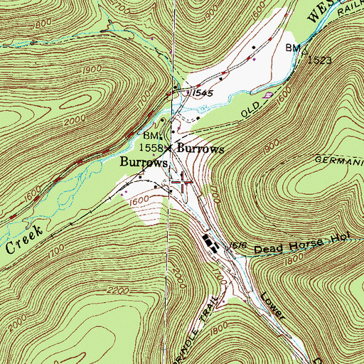 Topographic Map of Lower Dry Hollow, PA
