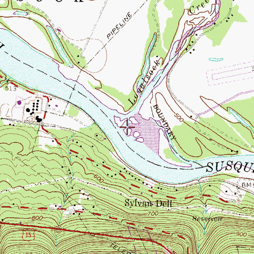 Topographic Map of Loyalsock Creek, PA