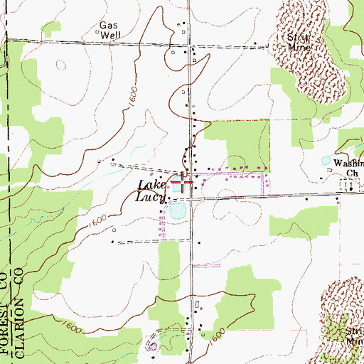 Topographic Map of Lake Lucy, PA