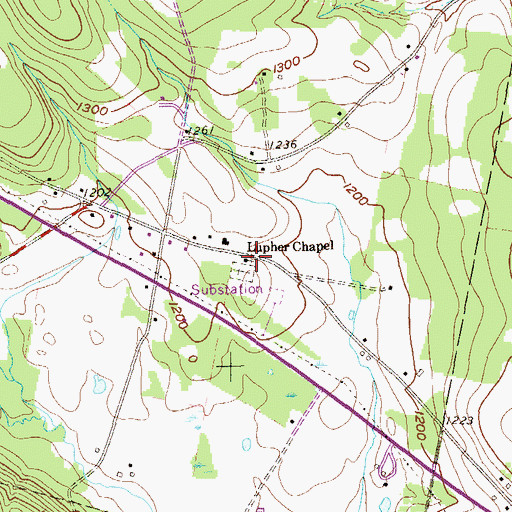 Topographic Map of Lupher Chapel, PA