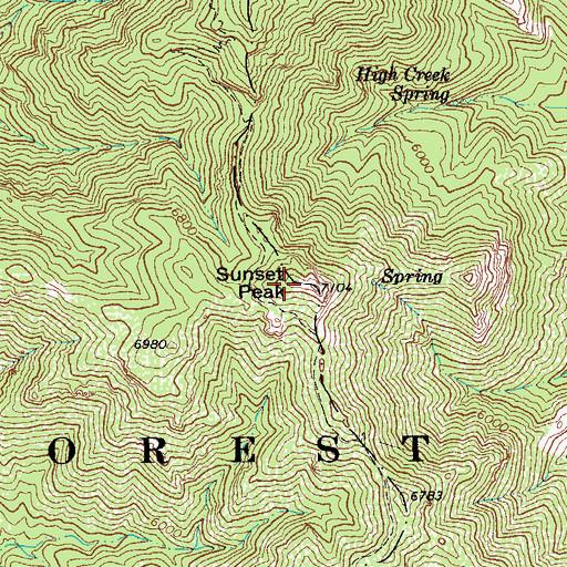Topographic Map of Sunset Peak, AZ