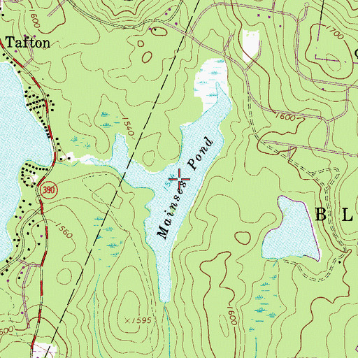 Topographic Map of Mainses Pond, PA