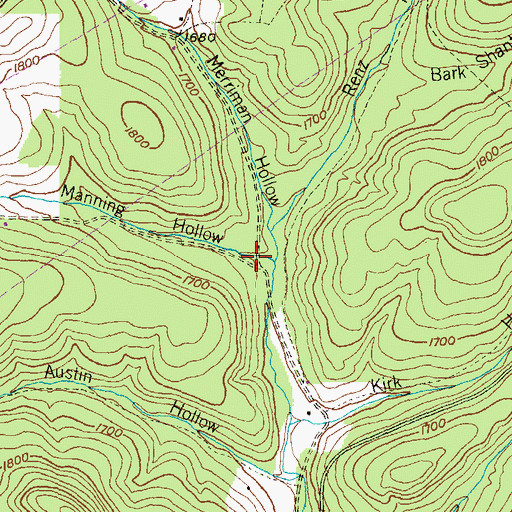 Topographic Map of Manning Hollow, PA