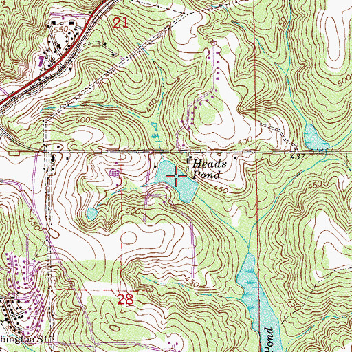 Topographic Map of Heads Pond, AL