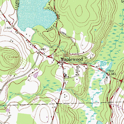 Topographic Map of Maplewood, PA