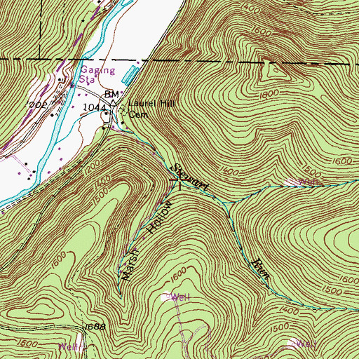Topographic Map of Marsh Hollow, PA