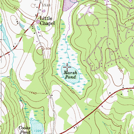 Topographic Map of Marsh Pond, PA