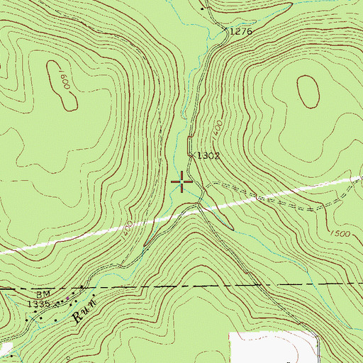 Topographic Map of McCauley Run, PA