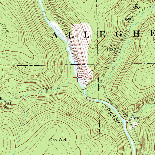 Topographic Map of McClellan Run, PA