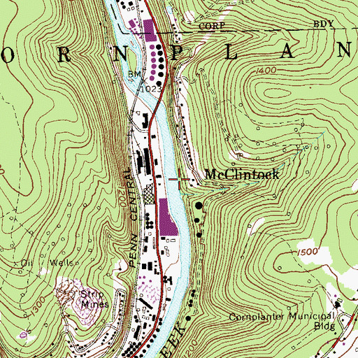 Topographic Map of McClintock, PA