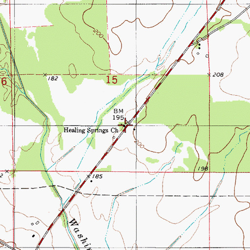 Topographic Map of Healing Springs Church, AL