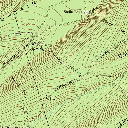 Topographic Map of McKinney Trail, PA