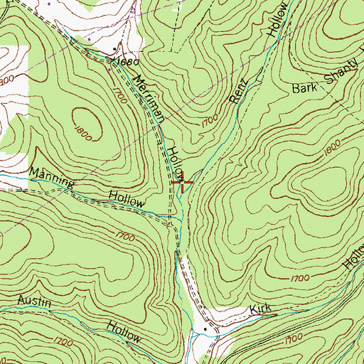 Topographic Map of Merriman Hollow, PA