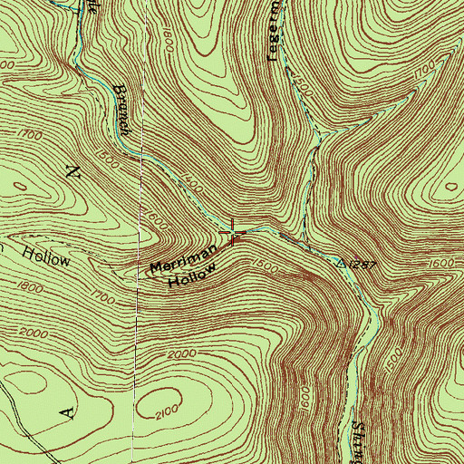 Topographic Map of Merriman Hollow, PA