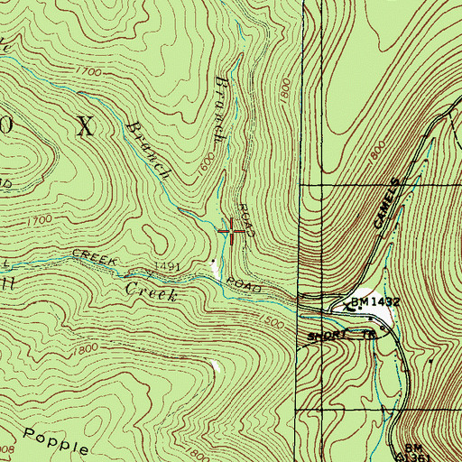 Topographic Map of Middle Branch Mill Creek, PA