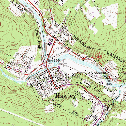 Topographic Map of Middle Creek, PA
