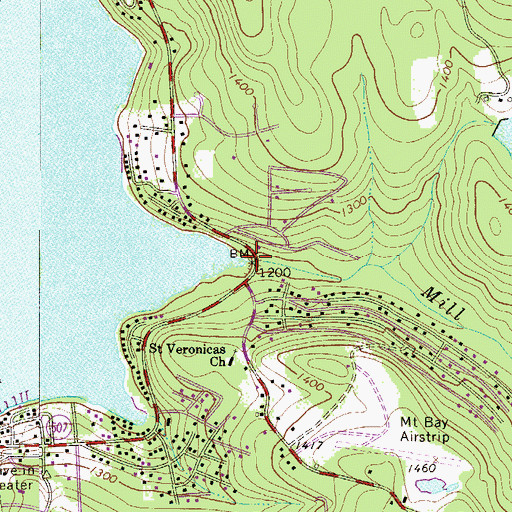 Topographic Map of Mill Brook, PA