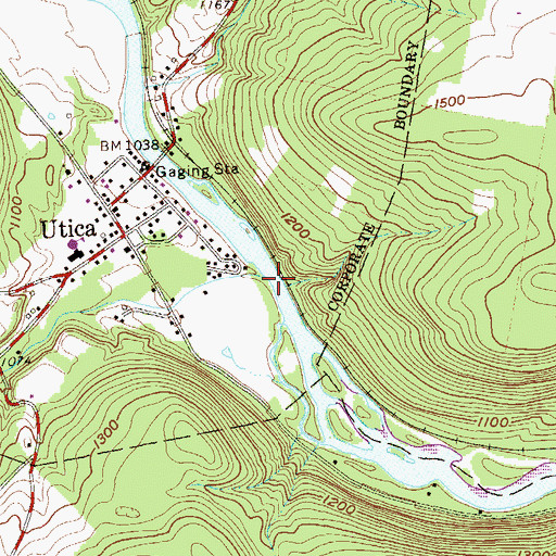 Topographic Map of Mill Creek, PA