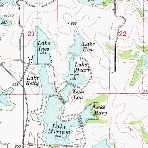Topographic Map of Lake Heart, AL