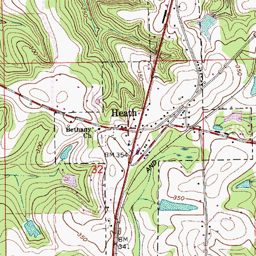 Topographic Map of Heath, AL