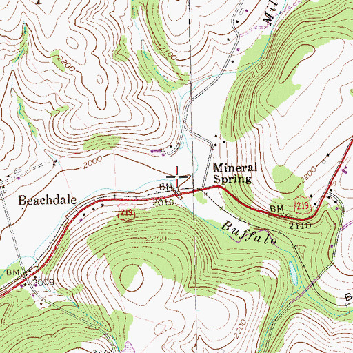 Topographic Map of Millers Run, PA