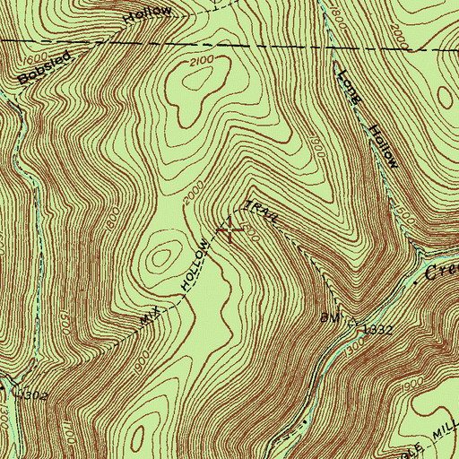 Topographic Map of Mix Hollow Trail, PA