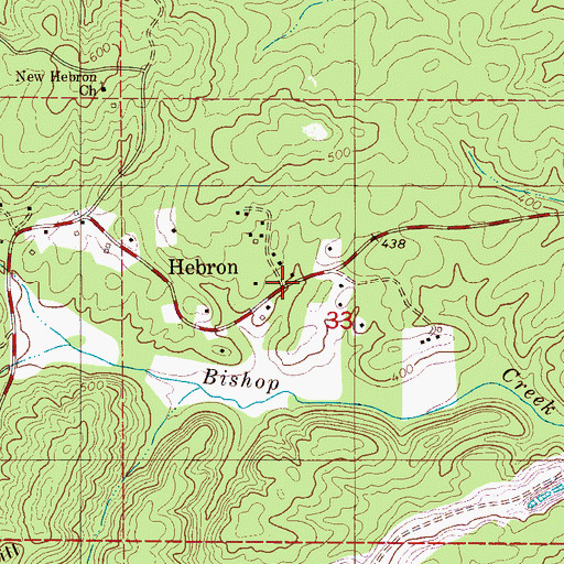 Topographic Map of Hebron, AL