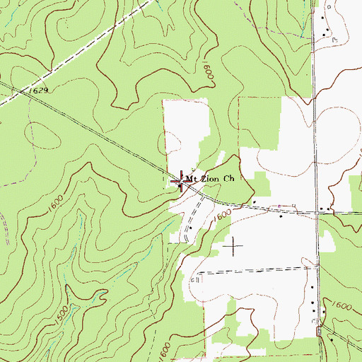 Topographic Map of Mount Zion Church, PA