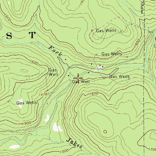 Topographic Map of Muddy Fork, PA