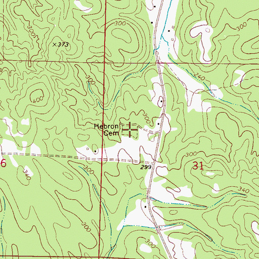 Topographic Map of Hebron Cemetery, AL