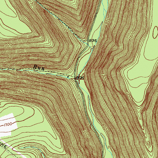 Topographic Map of Mudlick Run, PA