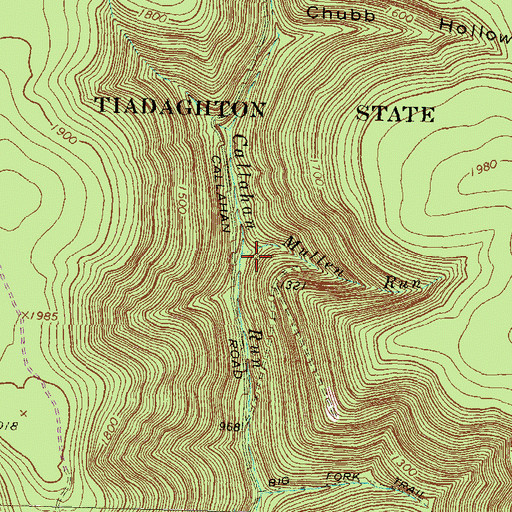 Topographic Map of Mullen Run, PA