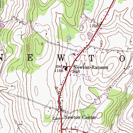 Topographic Map of Newton-Ramsom School, PA