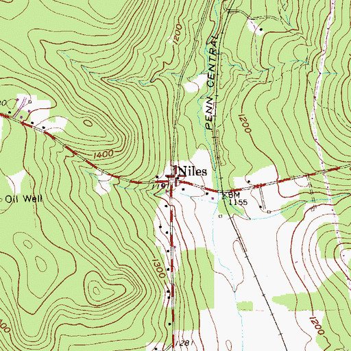 Topographic Map of Niles, PA