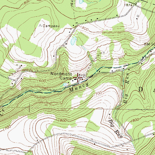 Topographic Map of Nordmont Camp, PA