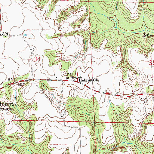 Topographic Map of Hebron Baptist Church, AL