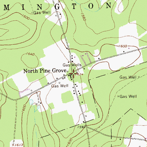 Topographic Map of North Pine Grove, PA