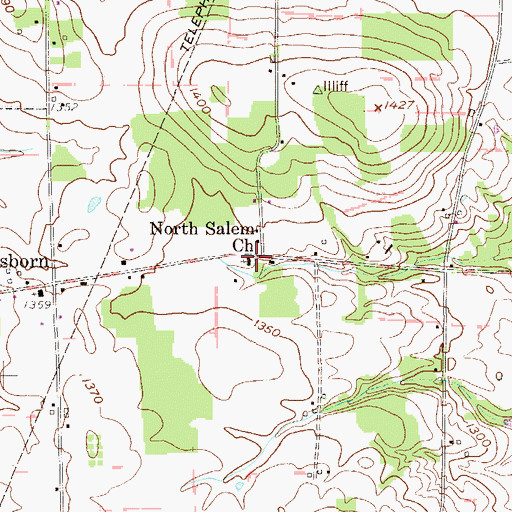 Topographic Map of North Salem Church, PA