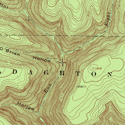 Topographic Map of O'Brian Hollow, PA