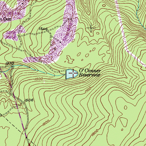 Topographic Map of O'Conner Reservoir, PA
