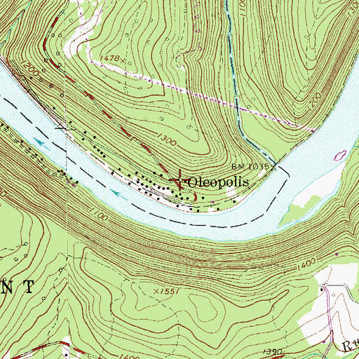 Topographic Map of Oleopolis, PA