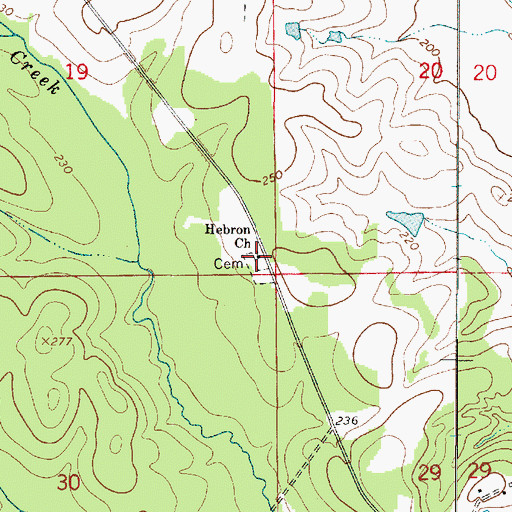 Topographic Map of Hebron Baptist Church, AL
