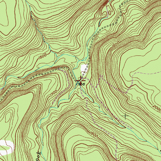 Topographic Map of Opossum Brook, PA