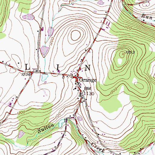 Topographic Map of Orange, PA