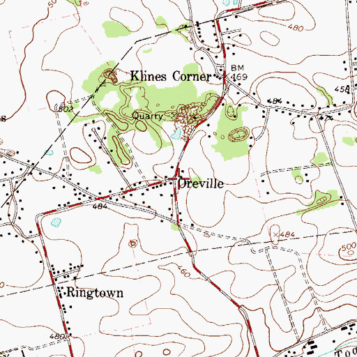 Topographic Map of Oreville, PA